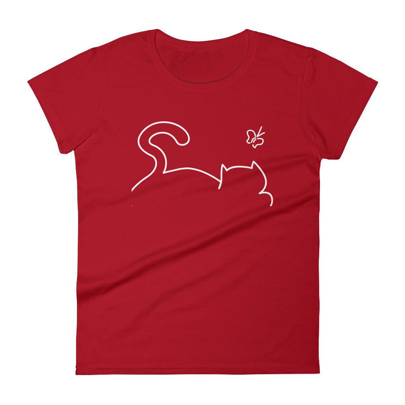 Minimalist Cat 'Recline' Women's Short Sleeve T-Shirt