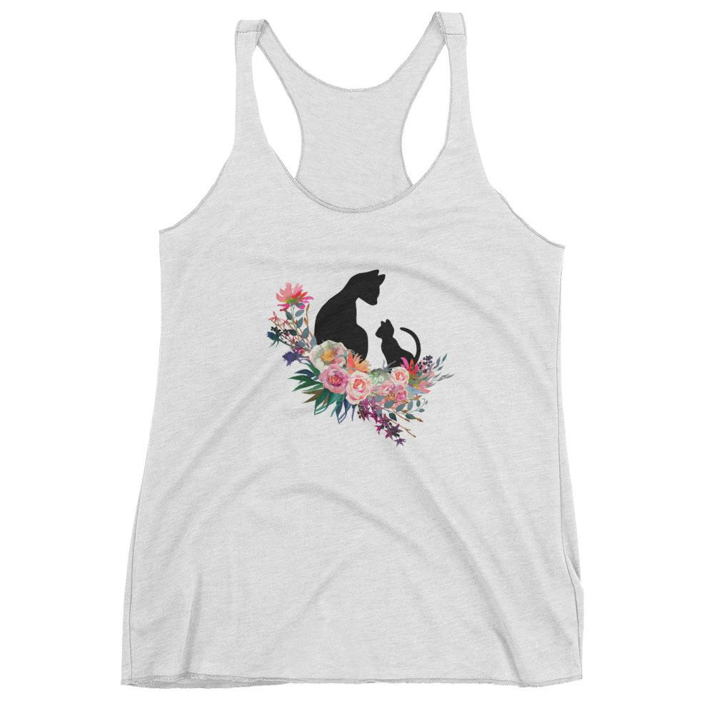 Floral Cat 'Family' Women's Tank Top