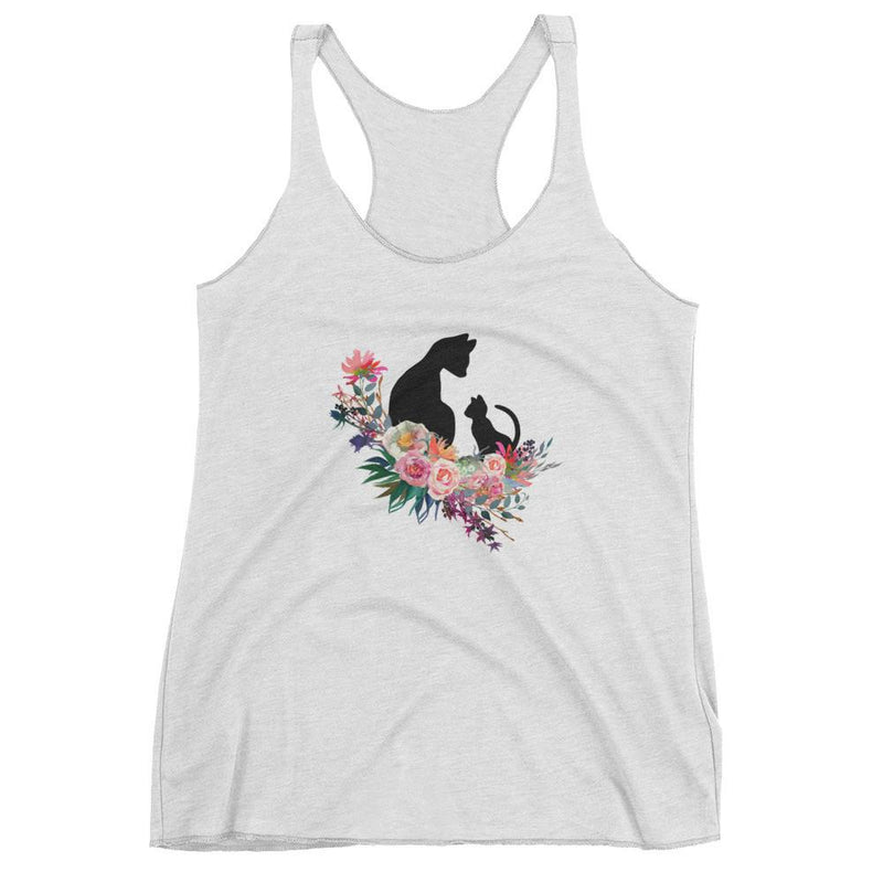 Floral Cat 'Family' Women's Tank Top