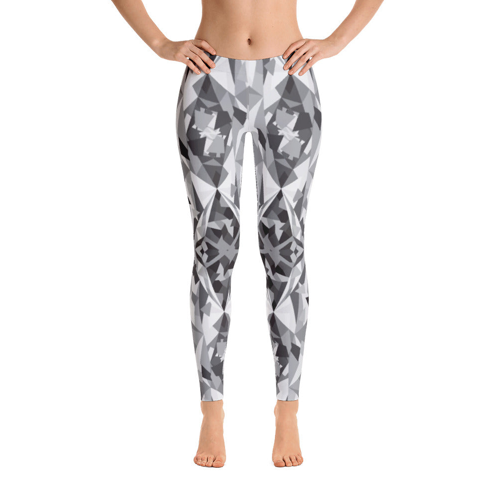 Color-Me Cat Polyart Black Leggings in Front View