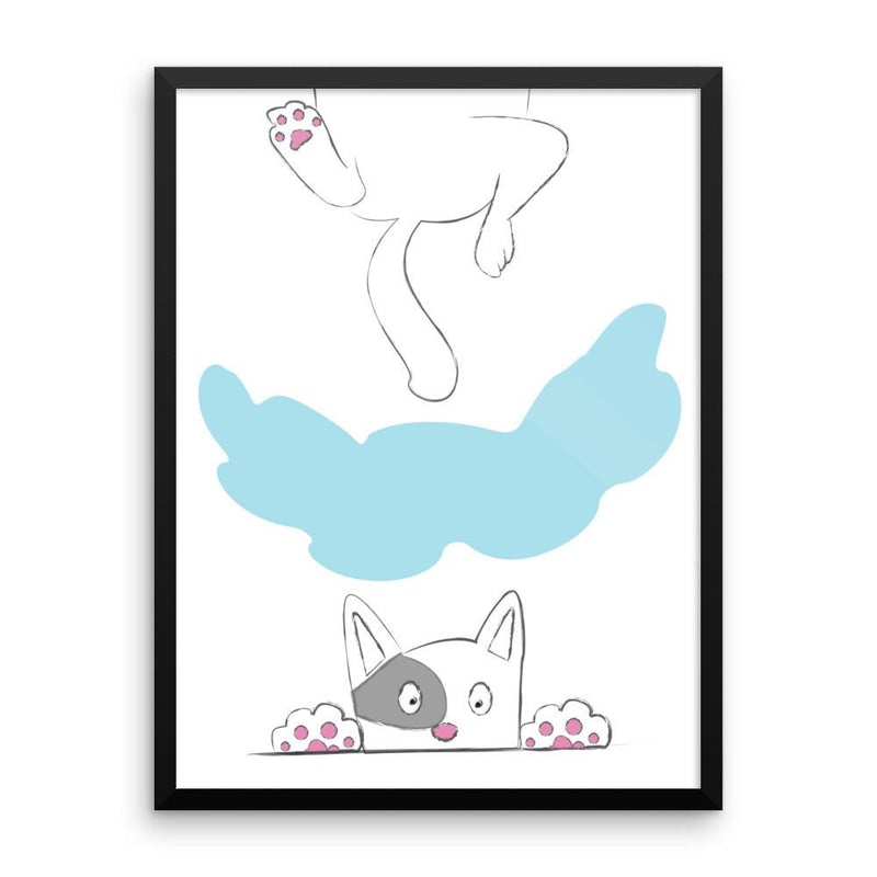 Rascal Cat 'Climbing' Framed Matt Poster