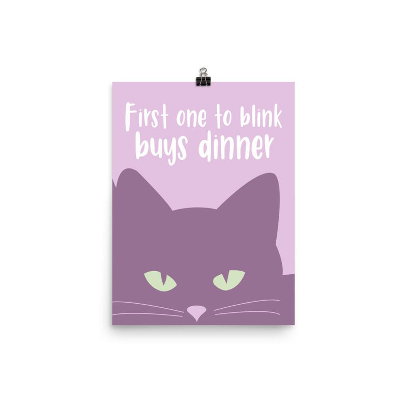 Inscrutable Cat 'Mauve Blink' Unframed Matt Poster