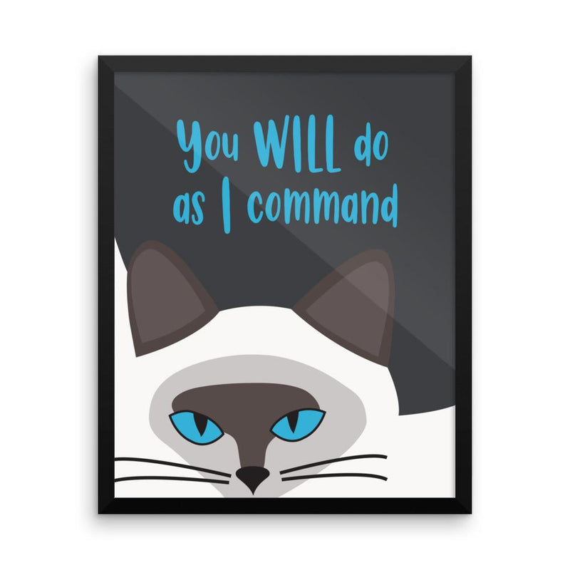 Inscrutable Cat ' Command' Framed Matt Poster