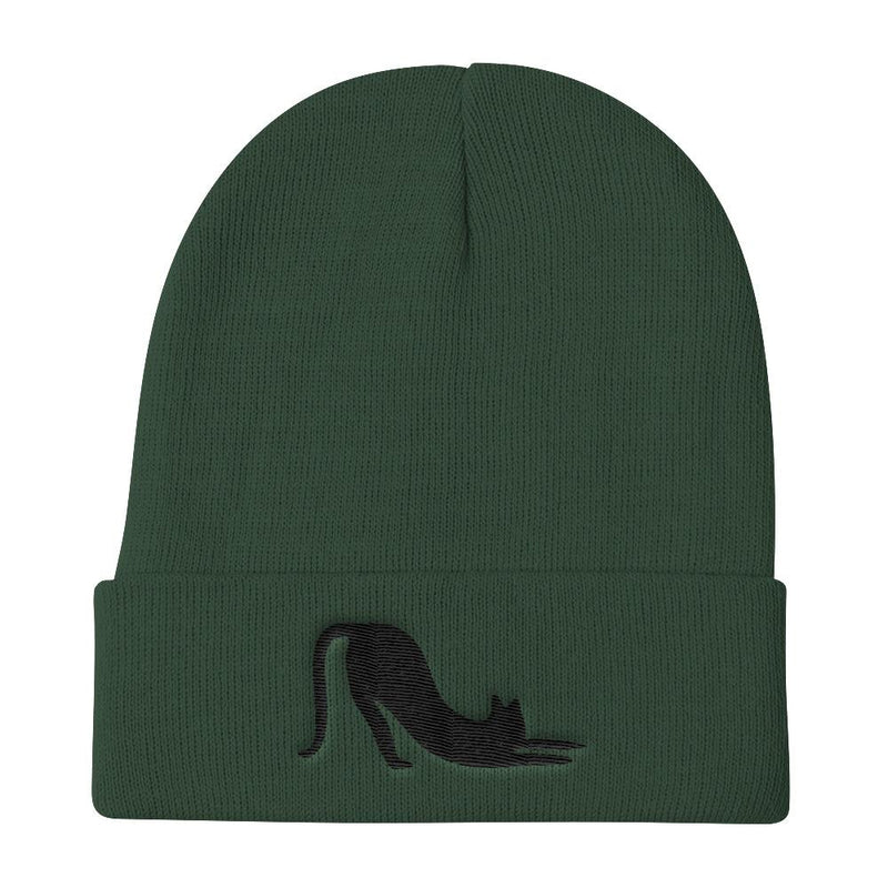 Yoga Cat 'Black Cat Stretch' Knit Beanie