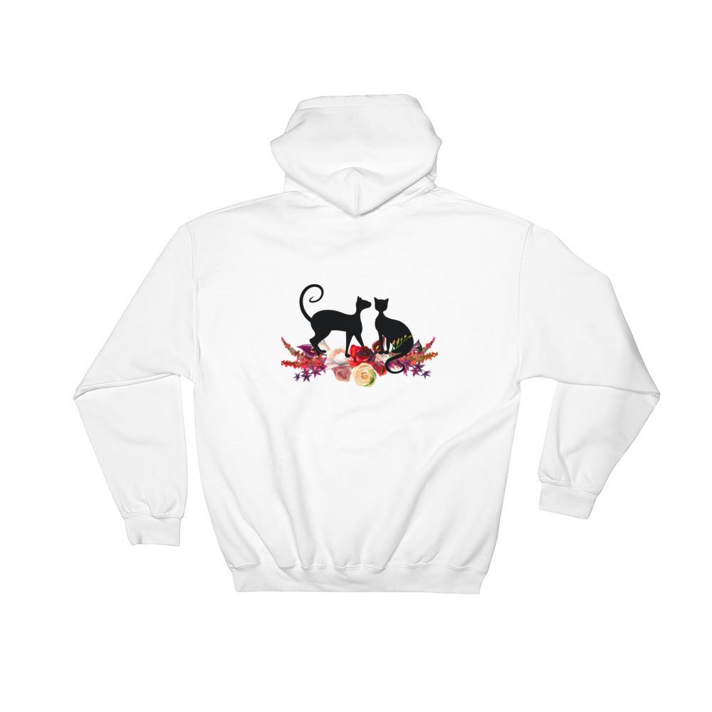Floral Cat 'Loyalty' Hooded Sweatshirt