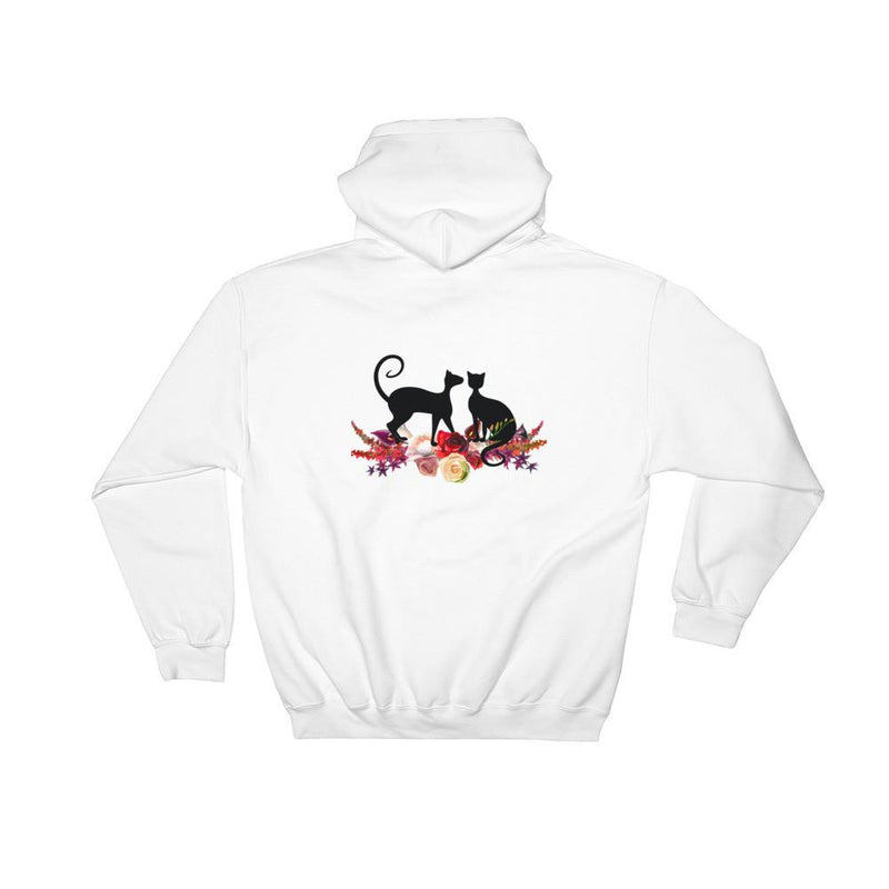 Floral Cat 'Loyalty' Hooded Sweatshirt