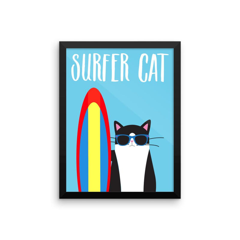 Cosmo Cat 'Surfer' Framed Matt Poster