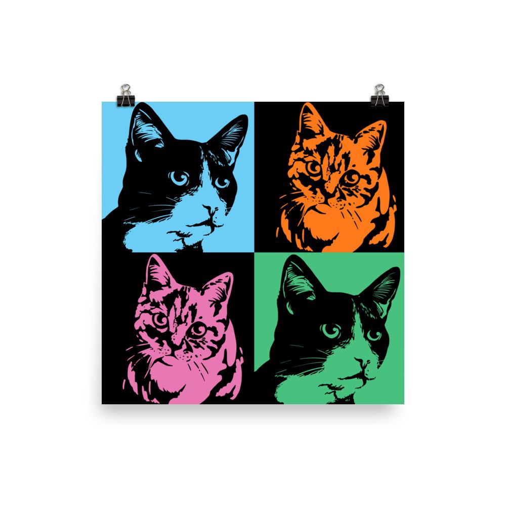 Pop Art Cat Matt Unframed Posters