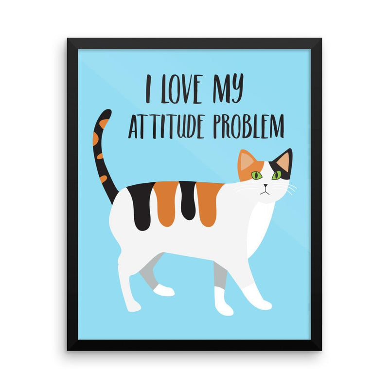Catitude Cat 'Attitude' Framed Matt Poster