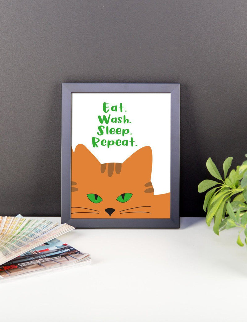 Inscrutable Cat 'Repeat' Framed Matt Poster