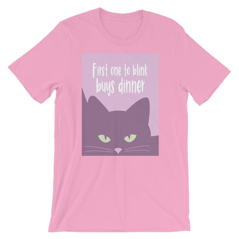 Inscrutable Cat 'Blink First' Unisex short Sleeve T-Shirt