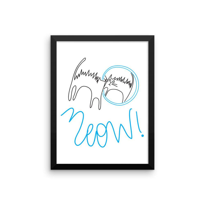 Rascal Cat 'Scaredy' Framed Matt Poster