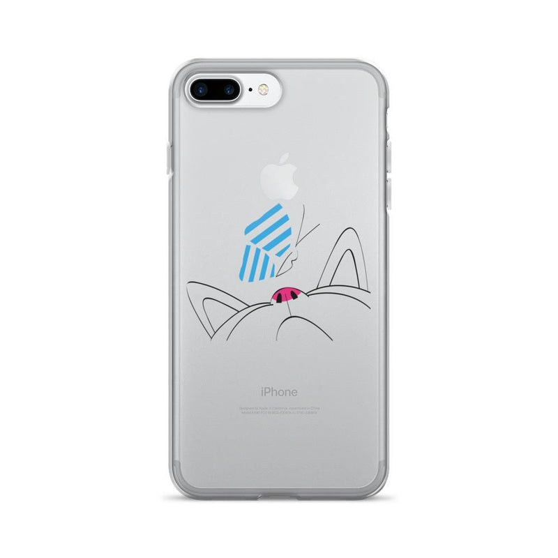 Minimalist Cat 'Butterfly Blue' iPhone 7/7 Plus Case