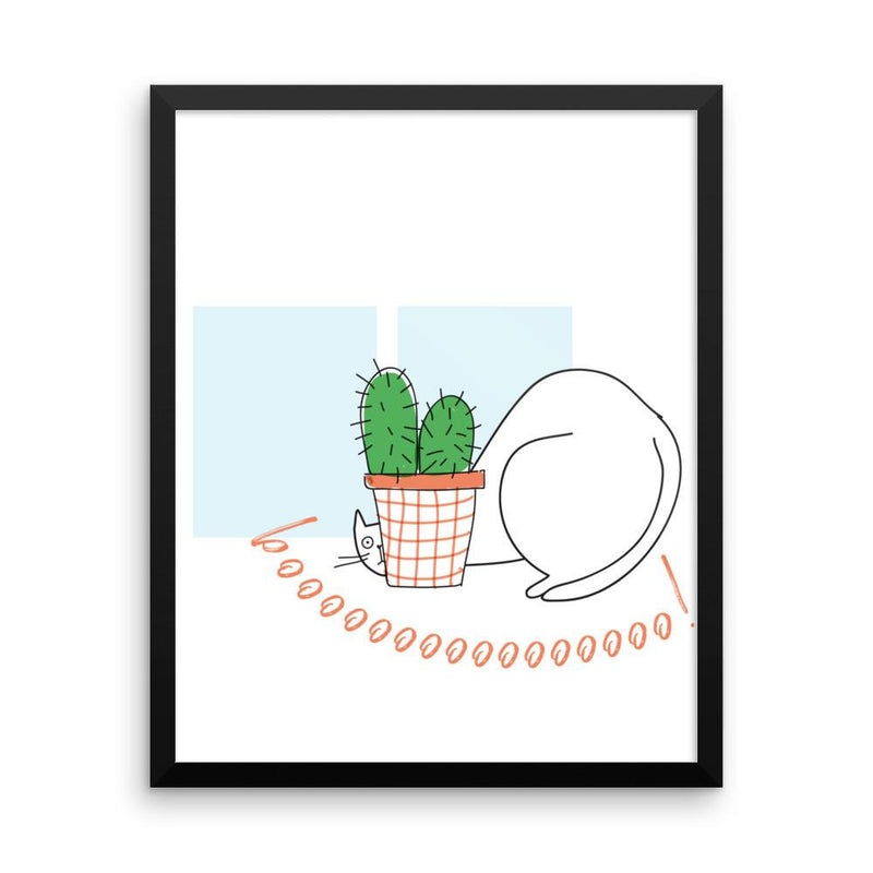 Rascal Cat 'Peek a Boo' Framed Matt Poster
