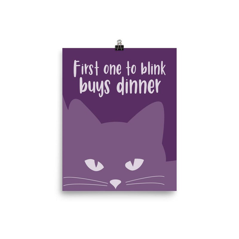 Inscrutable Cat "Purple Blink' Unframed Matt Poster