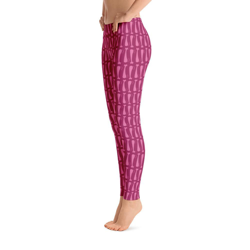 pattern cat skinny cat pink leggings for cat lovers