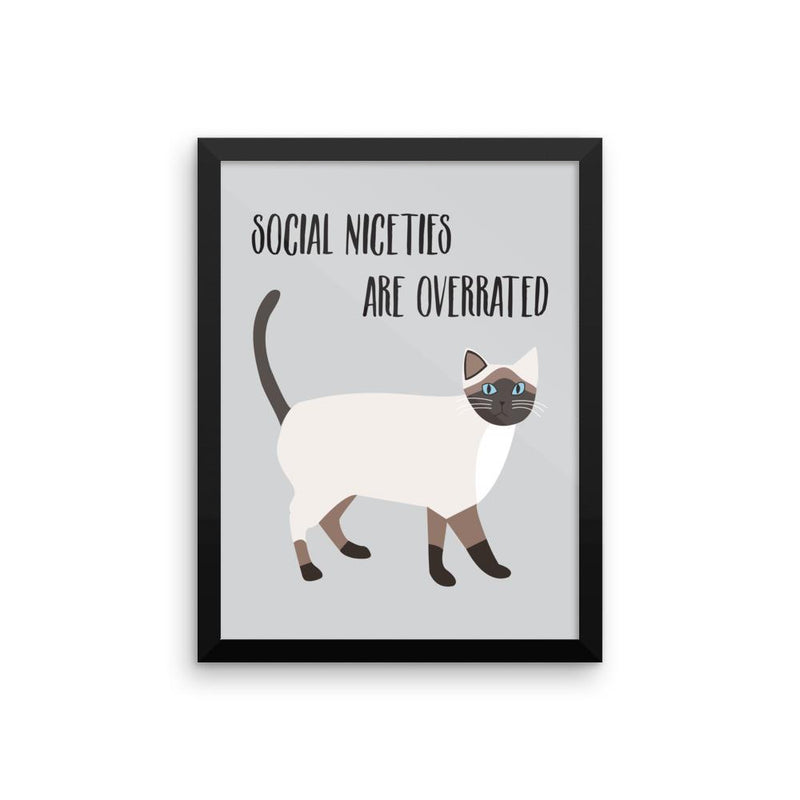 Catitude Cat 'Social Niceties' Framed Matt Poster