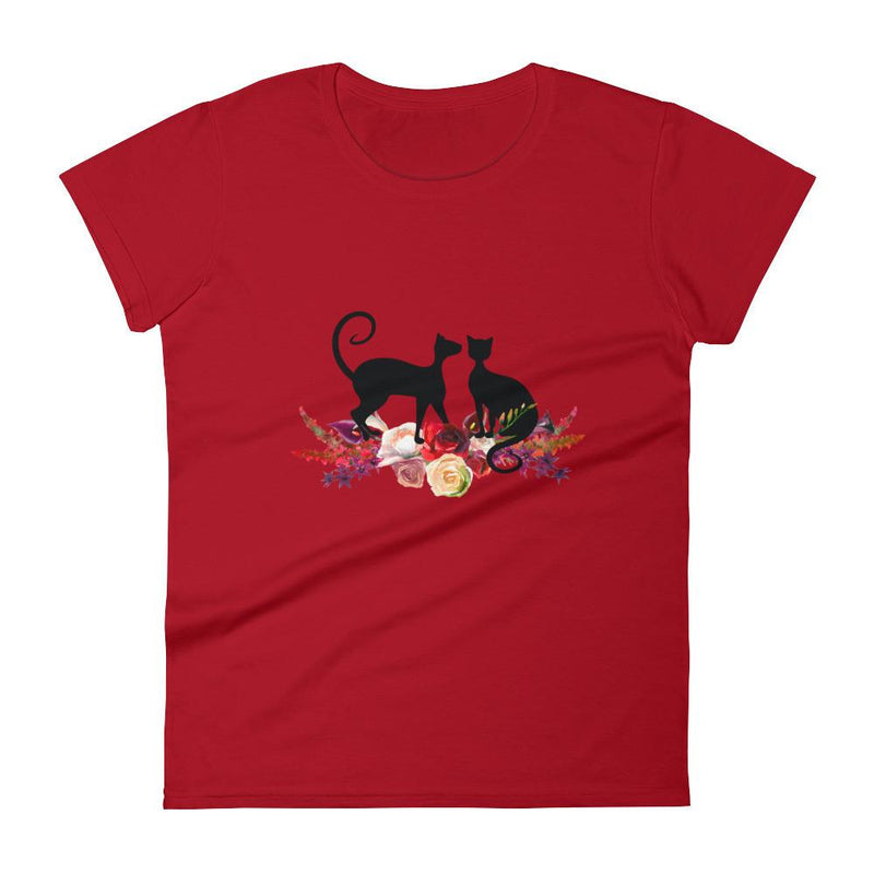 Floral Cat 'Love' Women's short sleeve t-shirt