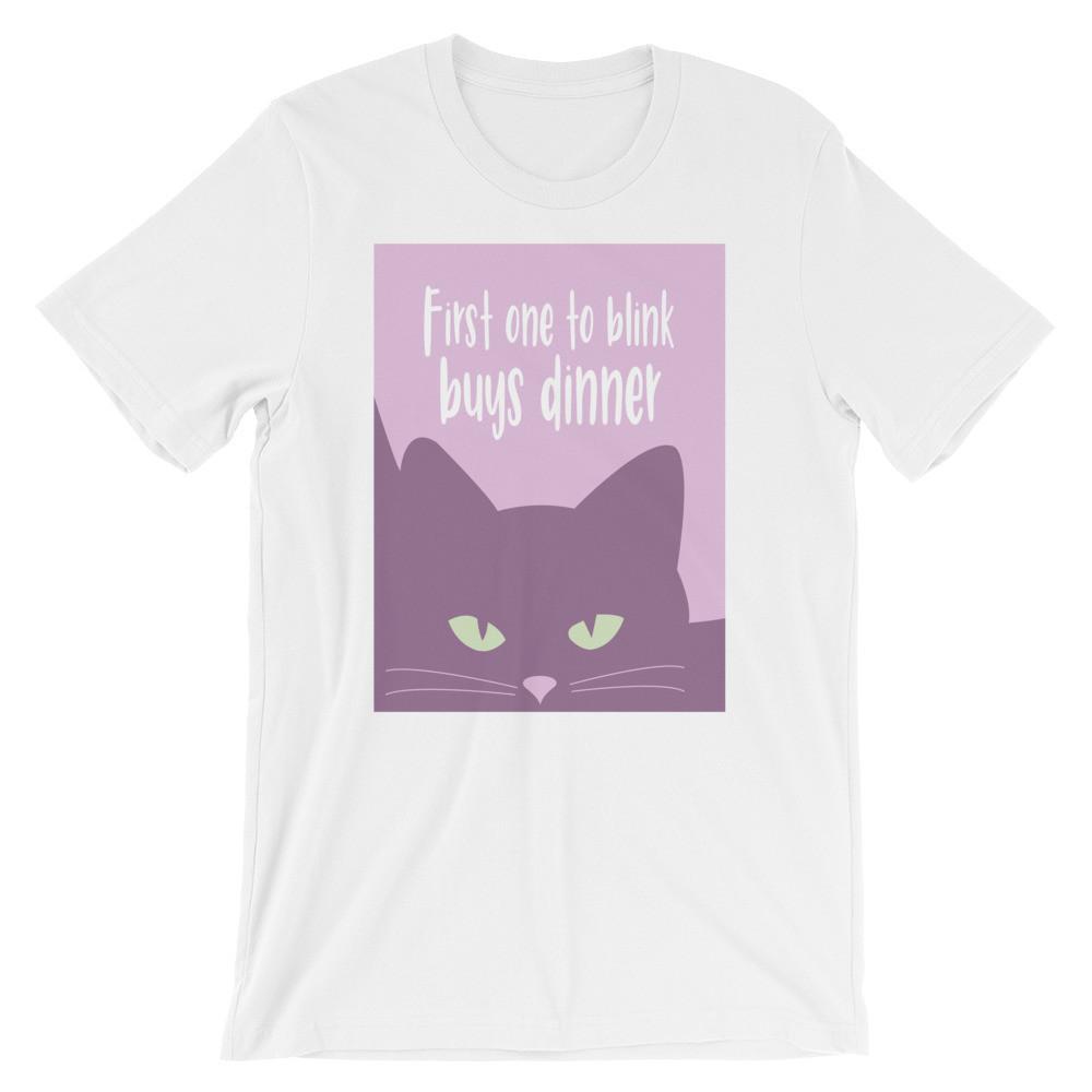 Inscrutable Cat 'Blink First' Unisex short Sleeve T-Shirt