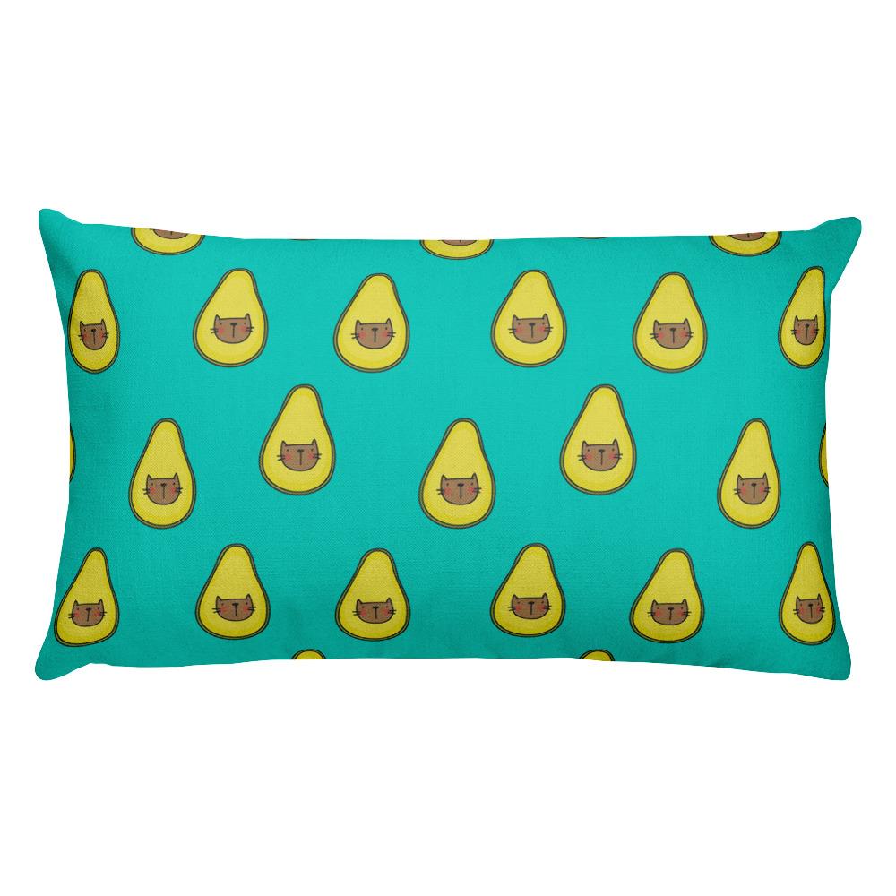 Summer Cat 'Avocado Crazy' Rectangular Pillow