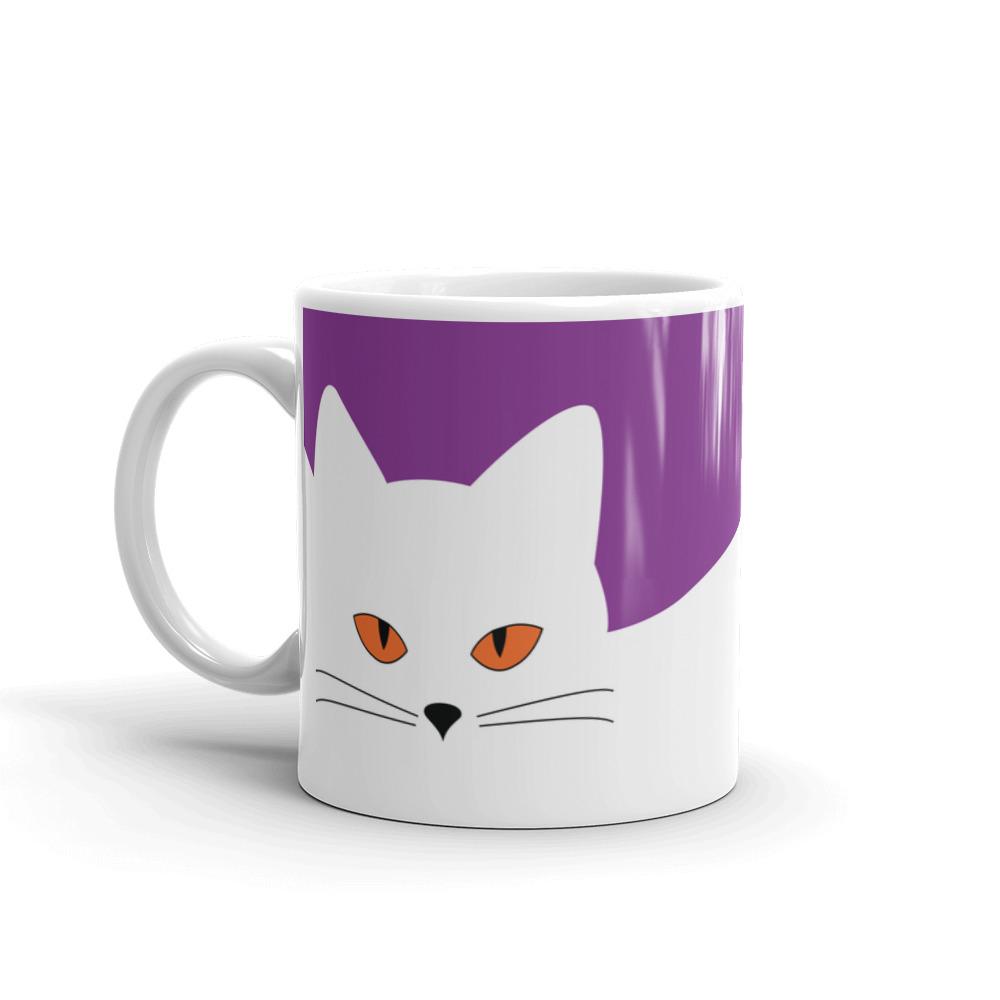 Inscrutable Cat Juicy Fruity Plum Mug Left Side View in 11oz