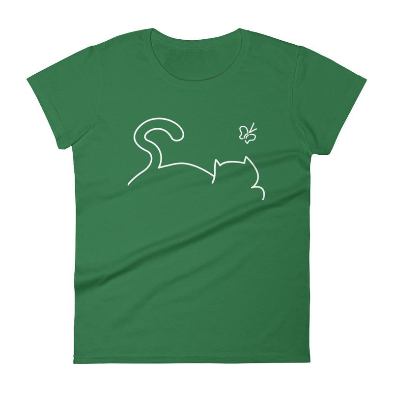 Minimalist Cat 'Recline' Women's Short Sleeve T-Shirt
