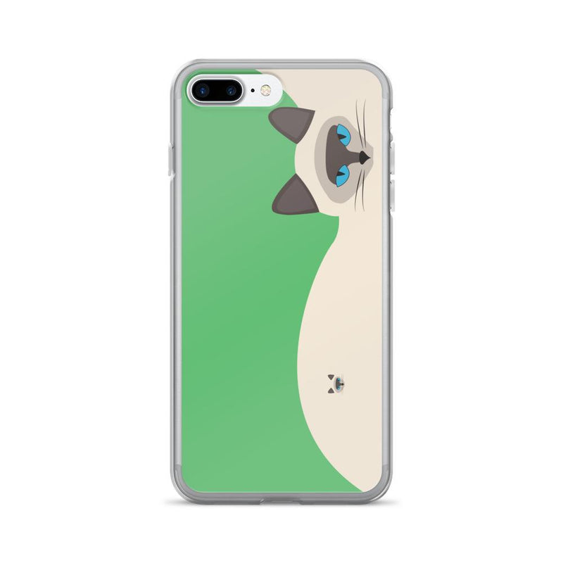 Inscrutable Cat 'Siamese Cat Green' iPhone 7 Plus Case