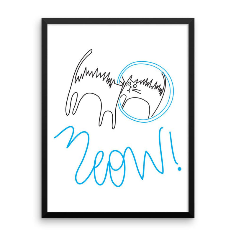 Rascal Cat 'Scaredy' Framed Matt Poster