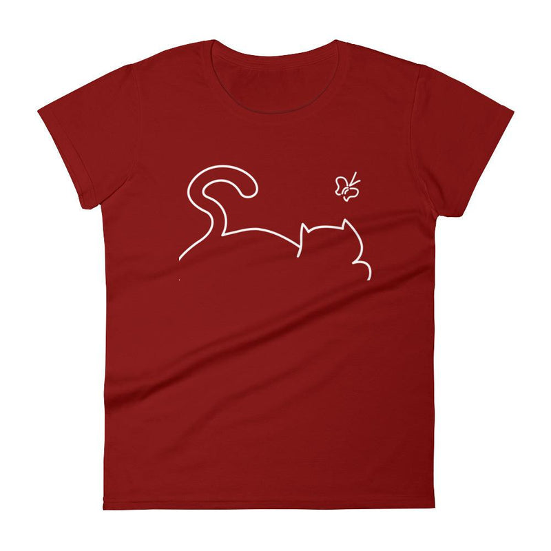Minimalist Cat 'Recline' Women's Short Sleeve T-Shirt