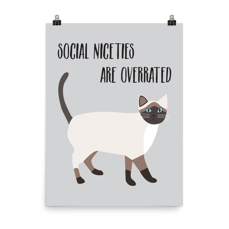 Catitude Cat 'Social Niceties' Unframed Matt Poster