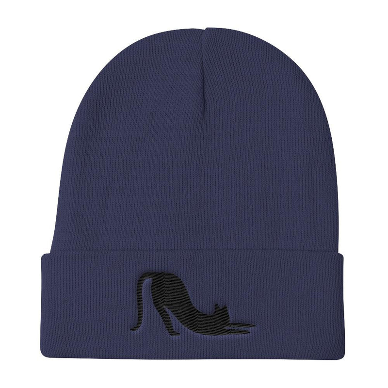 Yoga Cat 'Black Cat Stretch' Knit Beanie