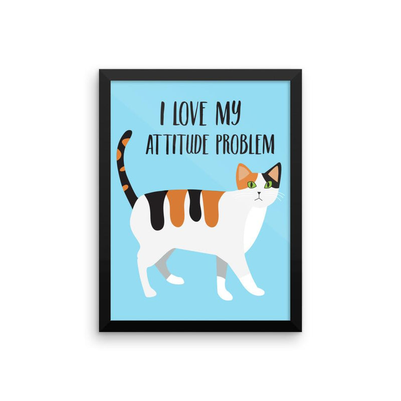 Catitude Cat 'Attitude' Framed Matt Poster