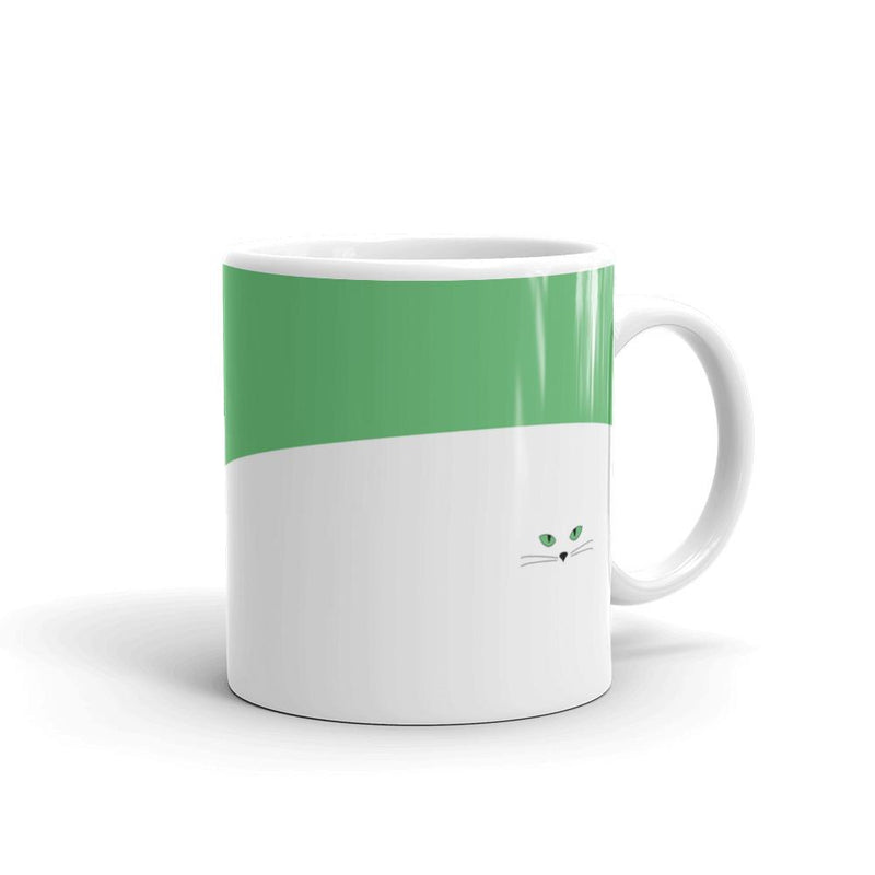 Inscrutable Cat Juicy Fruity Kiwi Mug Right Side View in 11oz