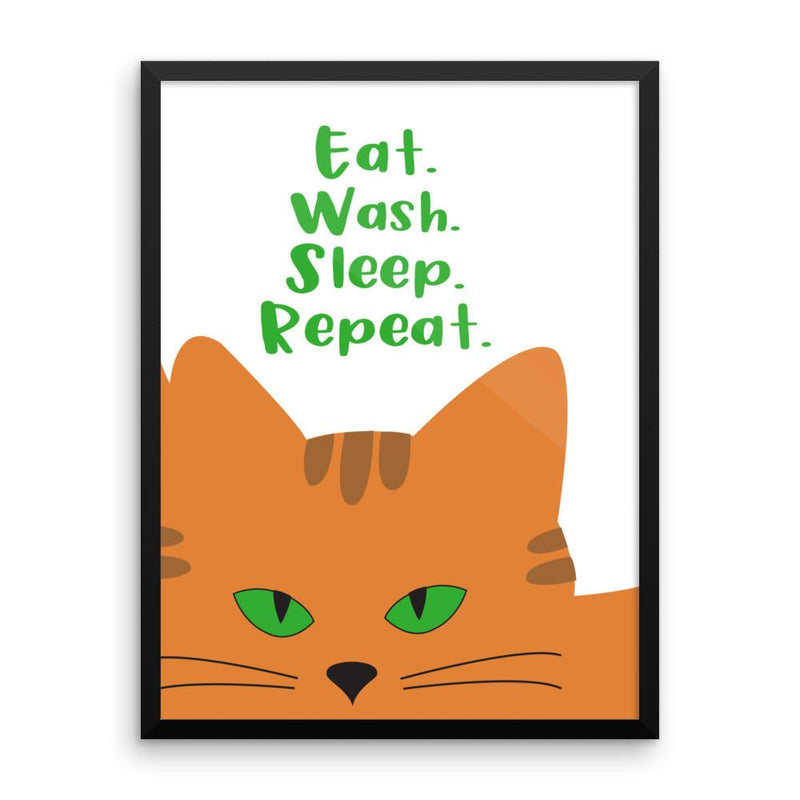 Inscrutable Cat 'Repeat' Framed Matt Poster