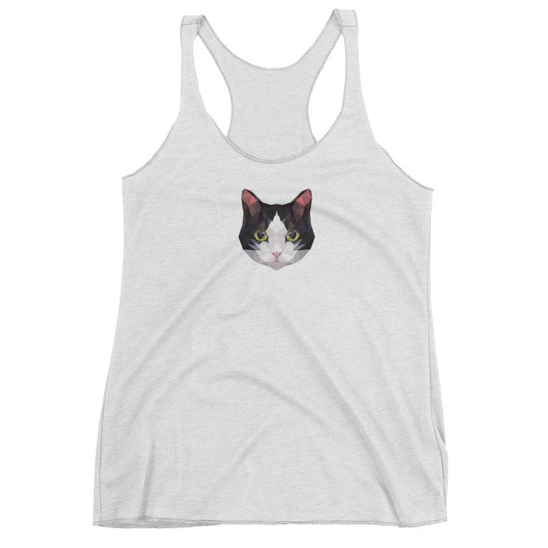 Color-Me Cat Polyart Black Leggings White Tuxedo Tank Top