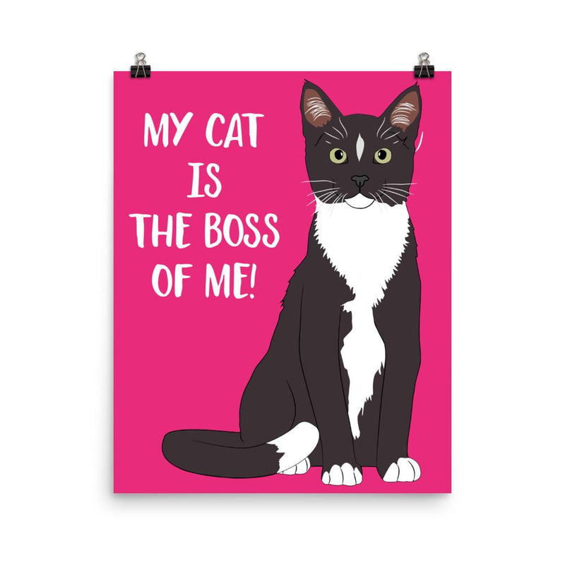 Catitude Cat 'Boss Pink' Unframed Matt Poster