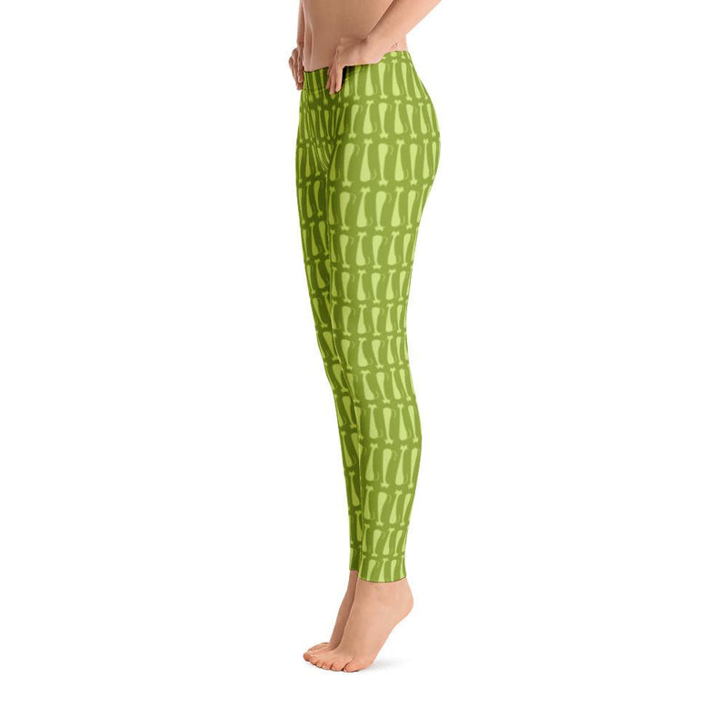 pattern cat skinny cat green leggings