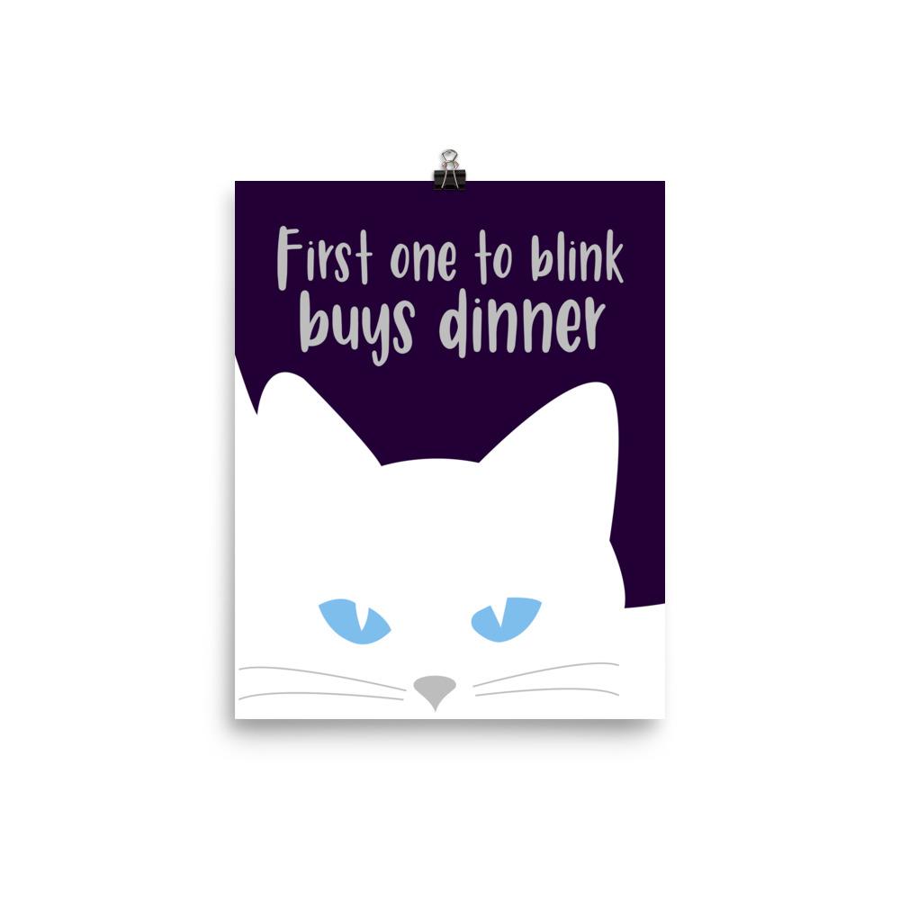 Inscrutable Cat 'Blink Midnight' Unframed Matt Poster