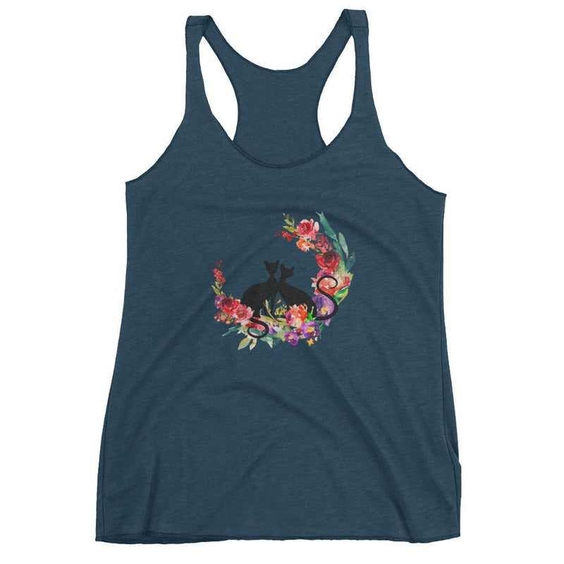 Floral Cat 'Loyalty' Women's Tank Top
