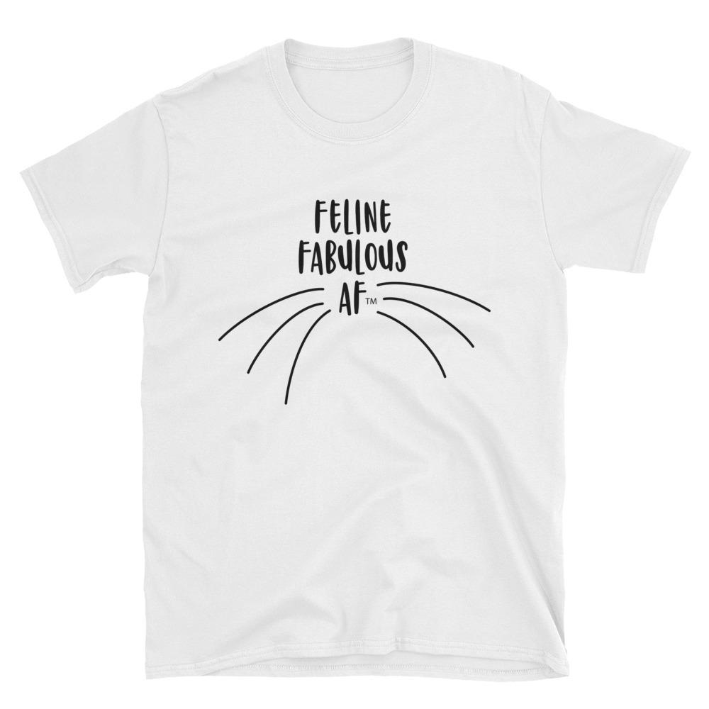 Wordy Cat 'Fabulous AF' White Unisex T-Shirt