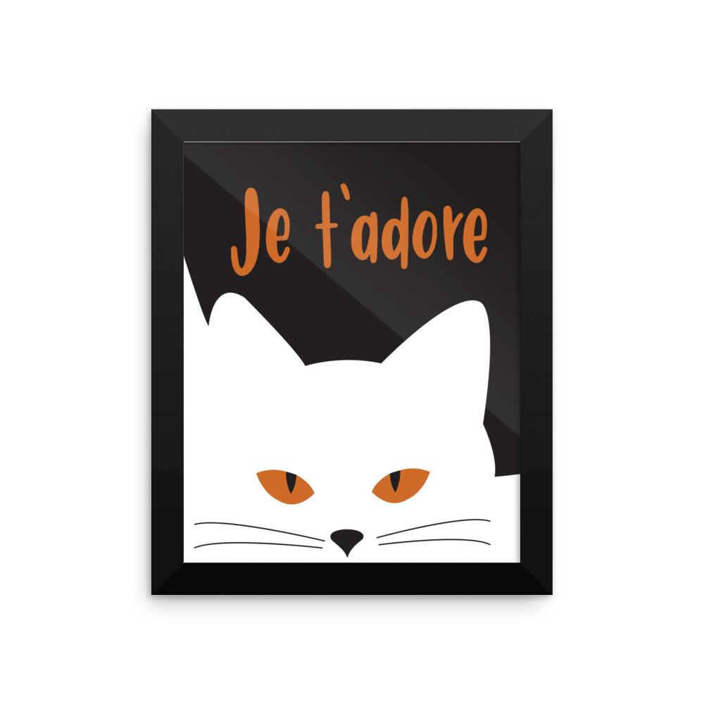 Inscrutable Cat 'Je T'Adore' Framed Matt Poster