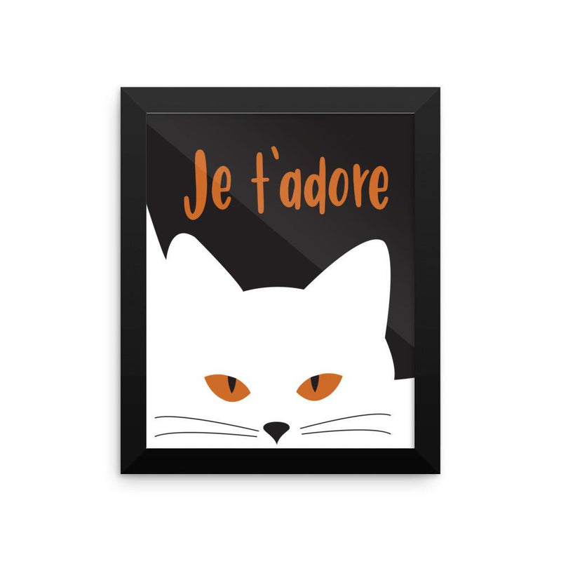 Inscrutable Cat 'Je T'Adore' Framed Matt Poster