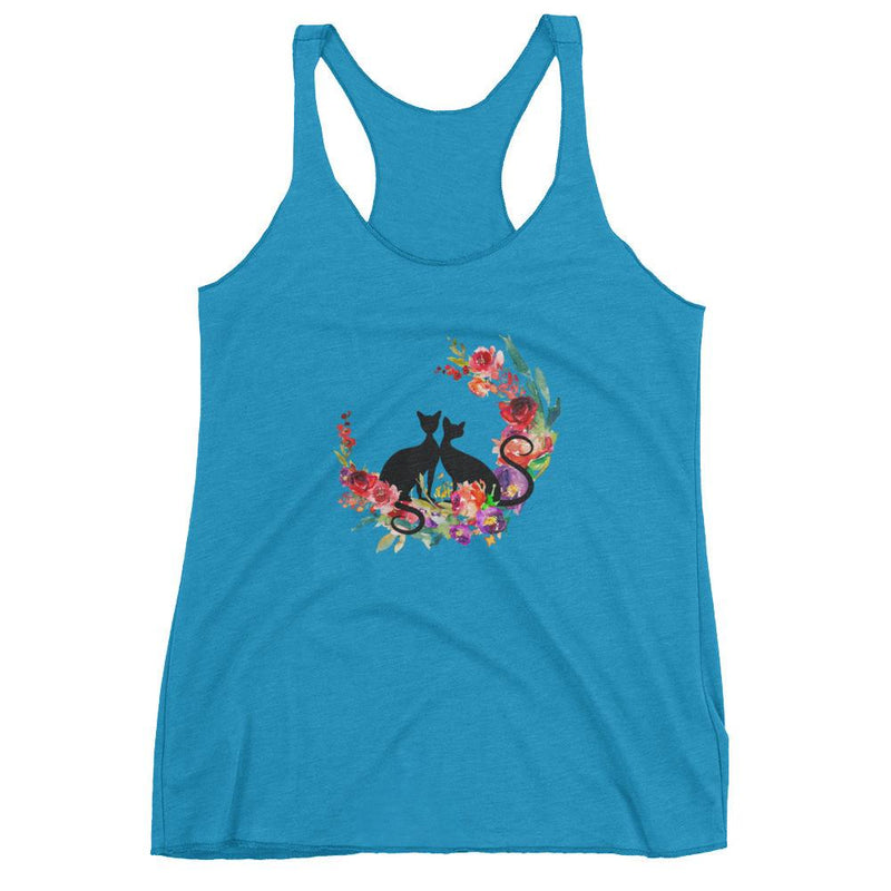 Floral Cat 'Loyalty' Women's Tank Top