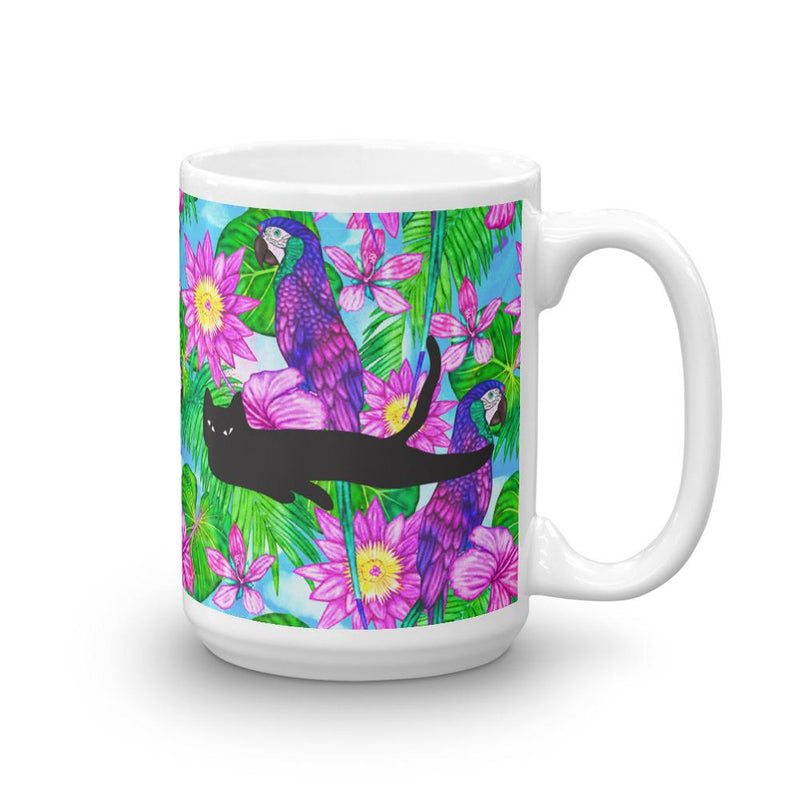 Cat Noir Aloha Mug in Left Side View 15oz