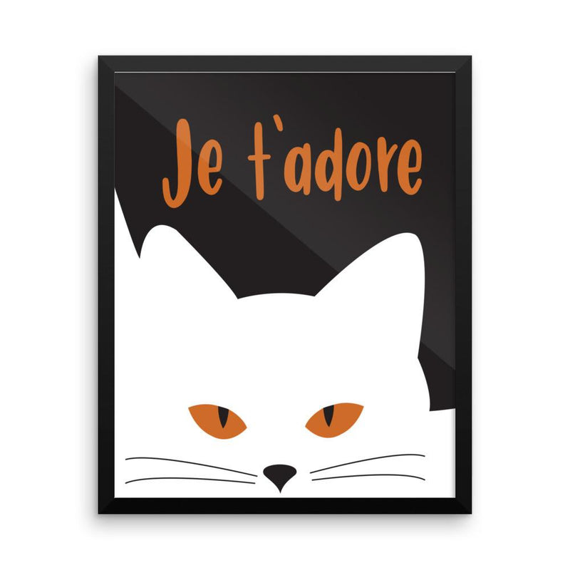 Inscrutable Cat 'Je T'Adore' Framed Matt Poster