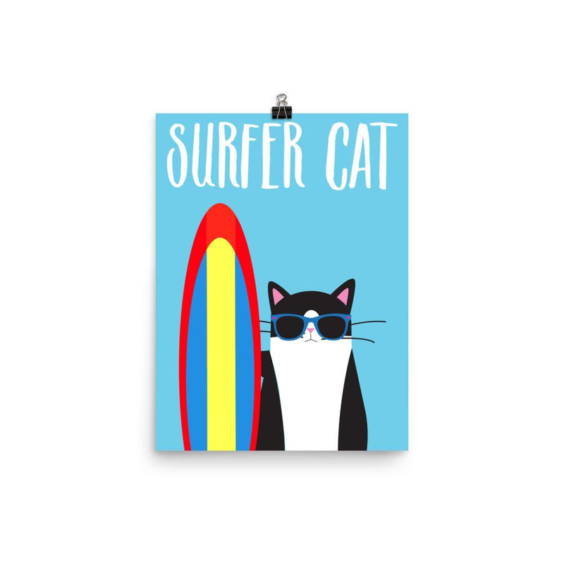 Cosmo Cat 'Surfer' Unframed Matt Poster