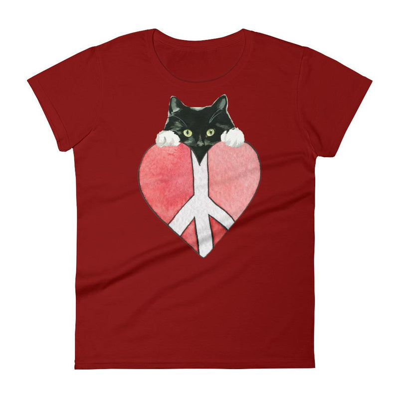 Peace Cat Women's Short Sleeve T-Shirt
