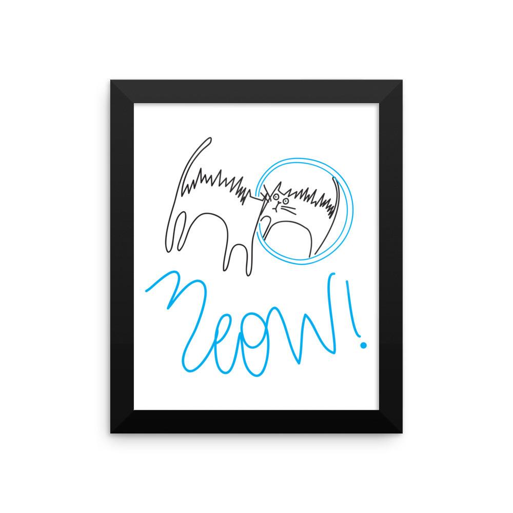 Rascal Cat 'Scaredy' Framed Matt Poster
