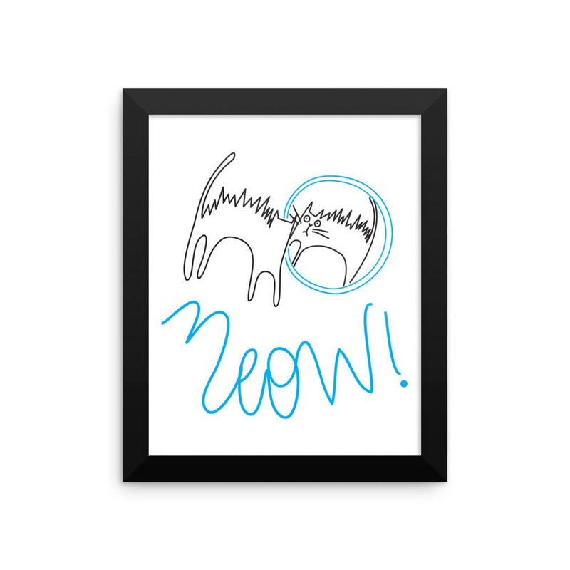 Rascal Cat 'Scaredy' Framed Matt Poster