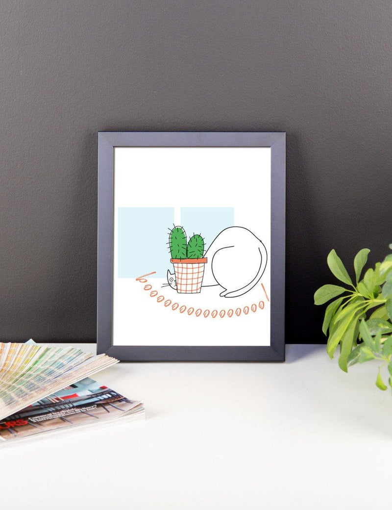 Rascal Cat 'Peek a Boo' Framed Matt Poster
